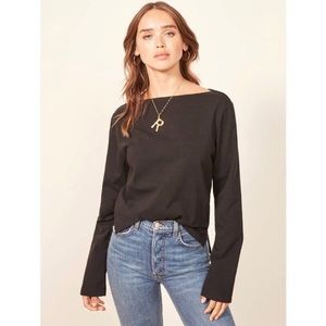 Reformation long sleeve black sailor tee